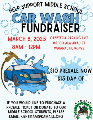 Middle School Fundraiser Car Wash